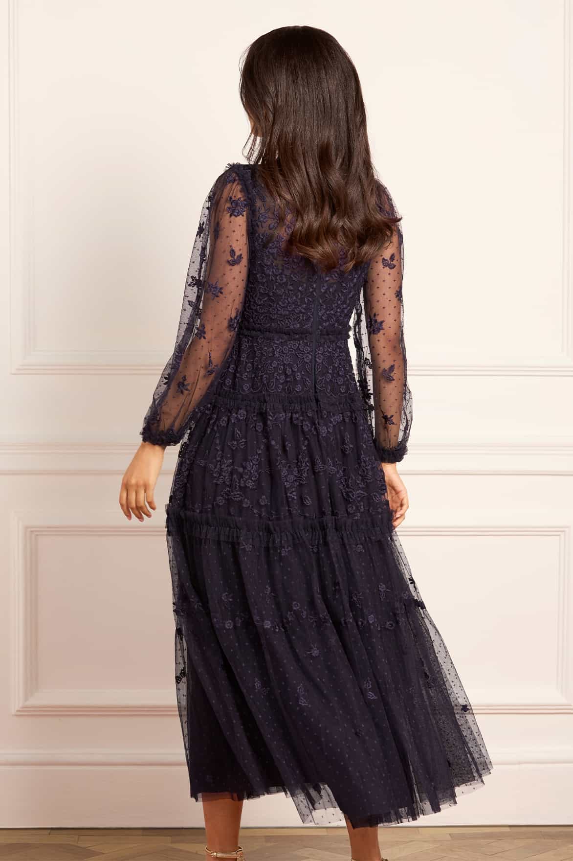 Autumn Lace Long Sleeve Ankle Gown