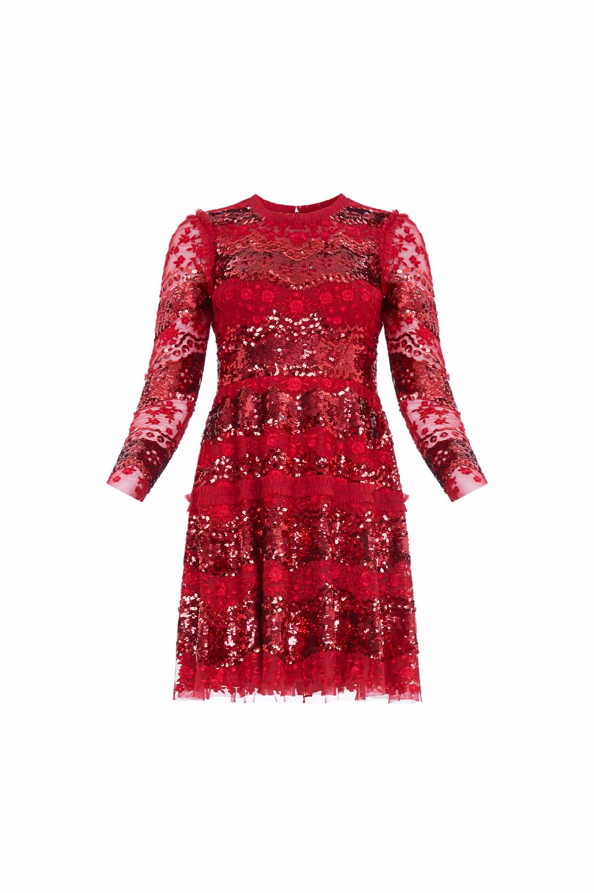 Chantilly Sequin Micro Mini Dress – Red | Needle & Thread