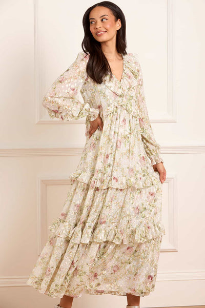 Colette's Rose Cherie Lurex Ankle Gown