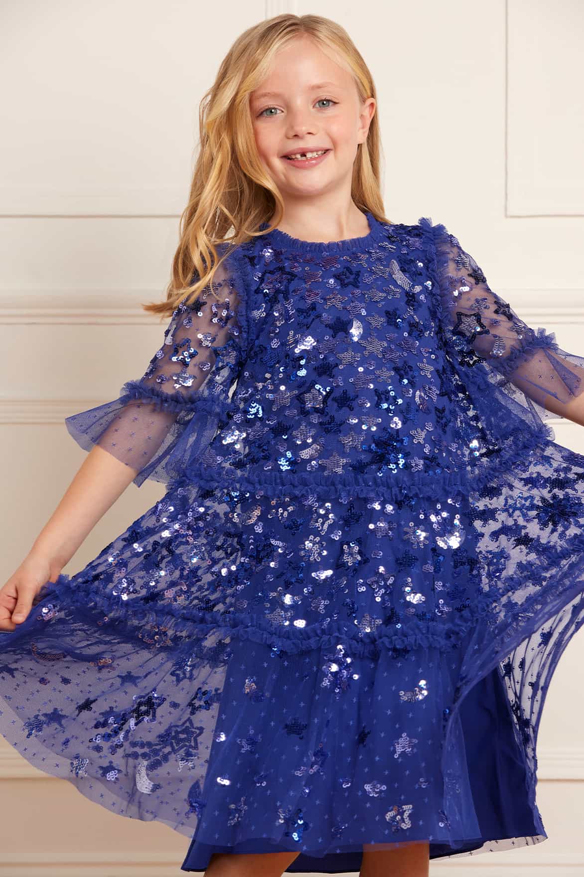 Constellation Kids Dress – Blue | Needle & Thread