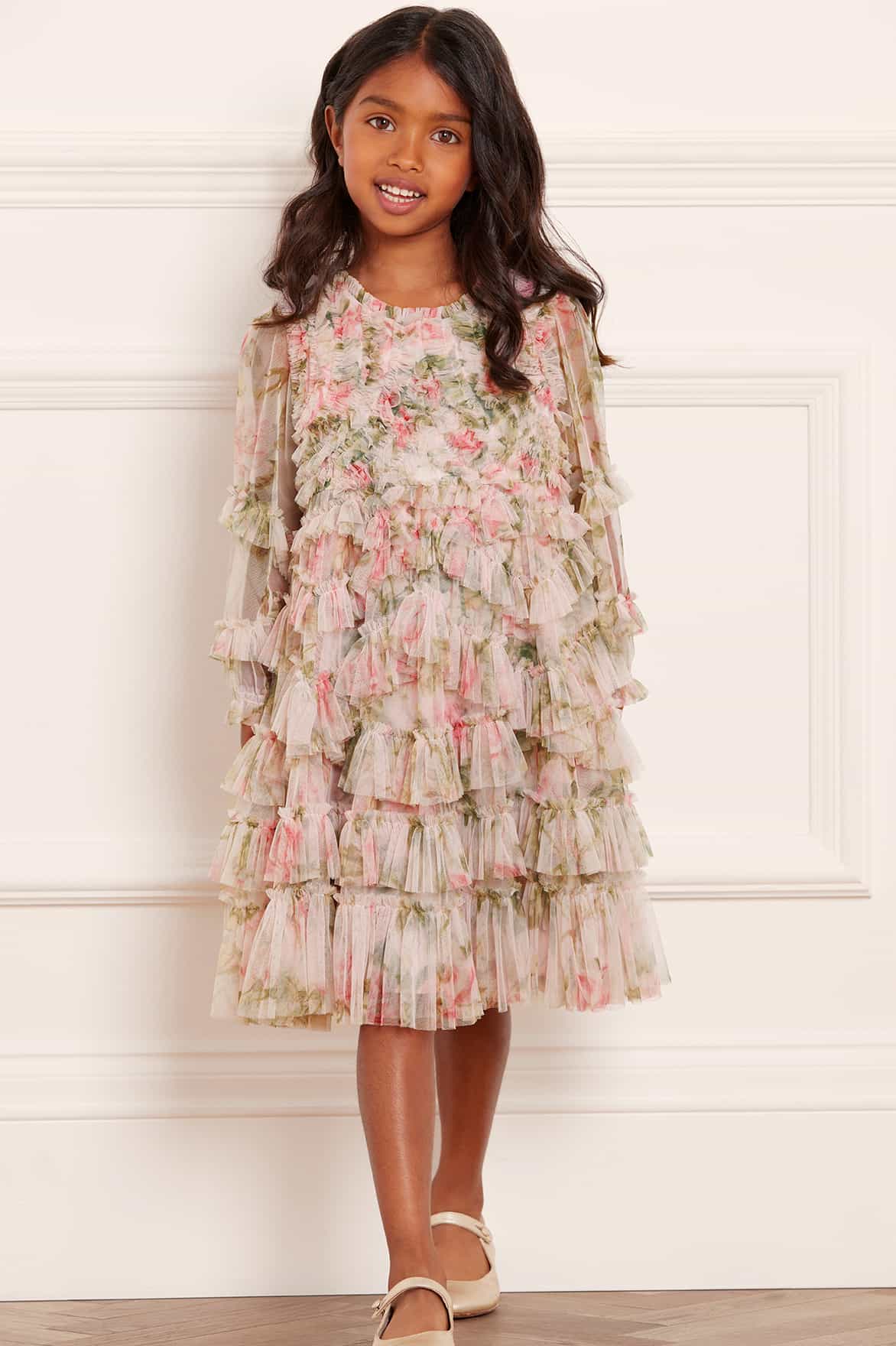 English Rose Ruffle Kids Dress - Main Image