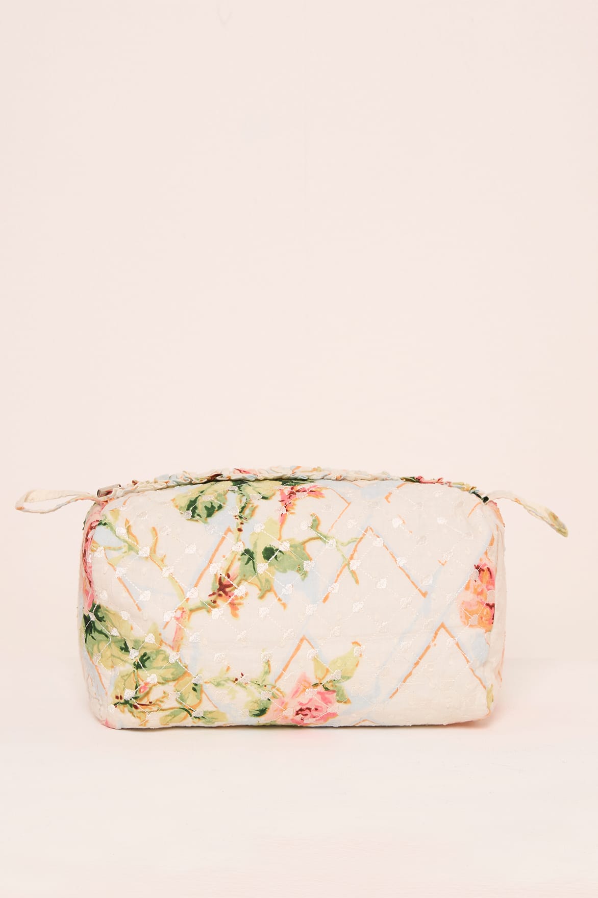 Harlequin Rose Medium Quilted Makeup Bag - Main Image