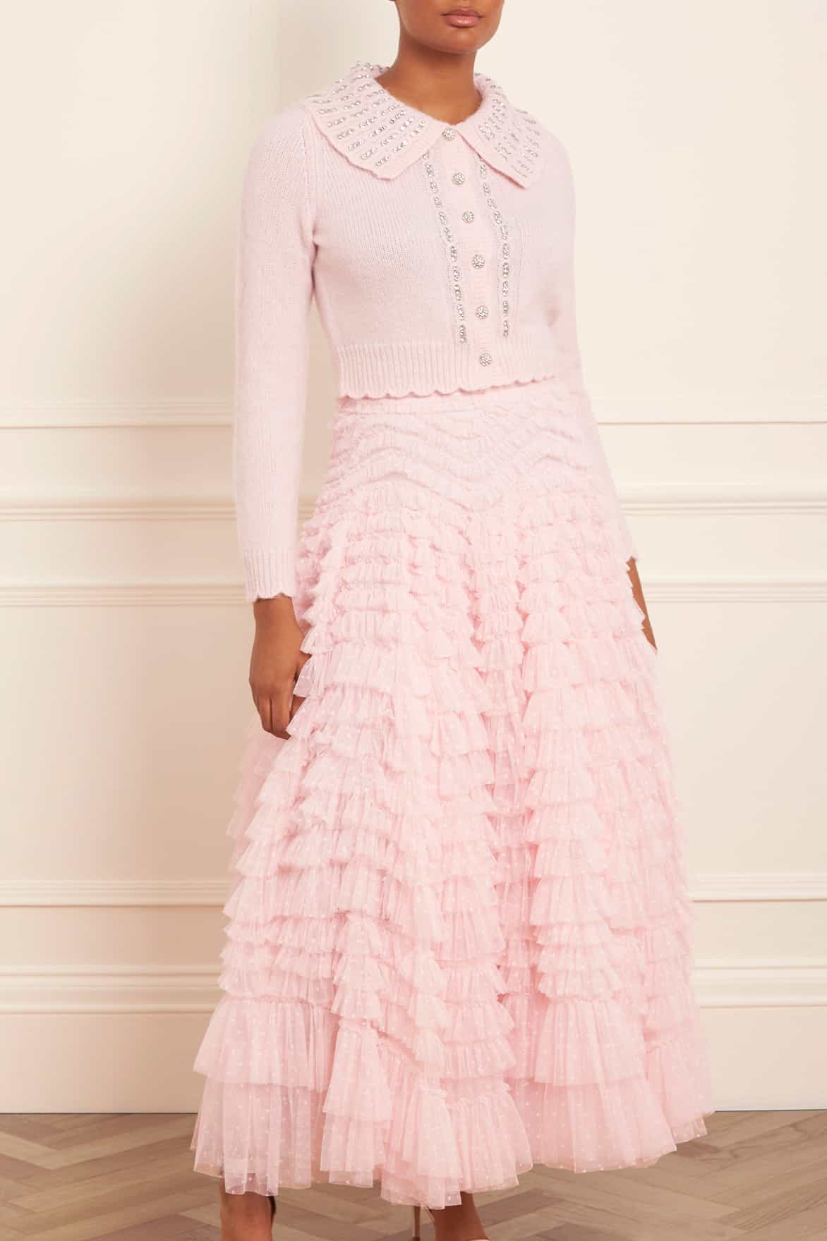 Hattie Ruffle Ankle Skirt – Pink Needle Thread