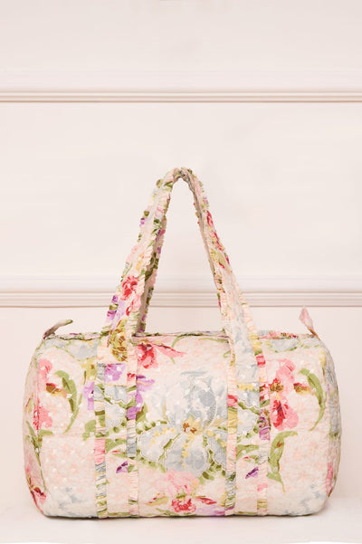 Iris Bloom Quilted Shoulder Bag