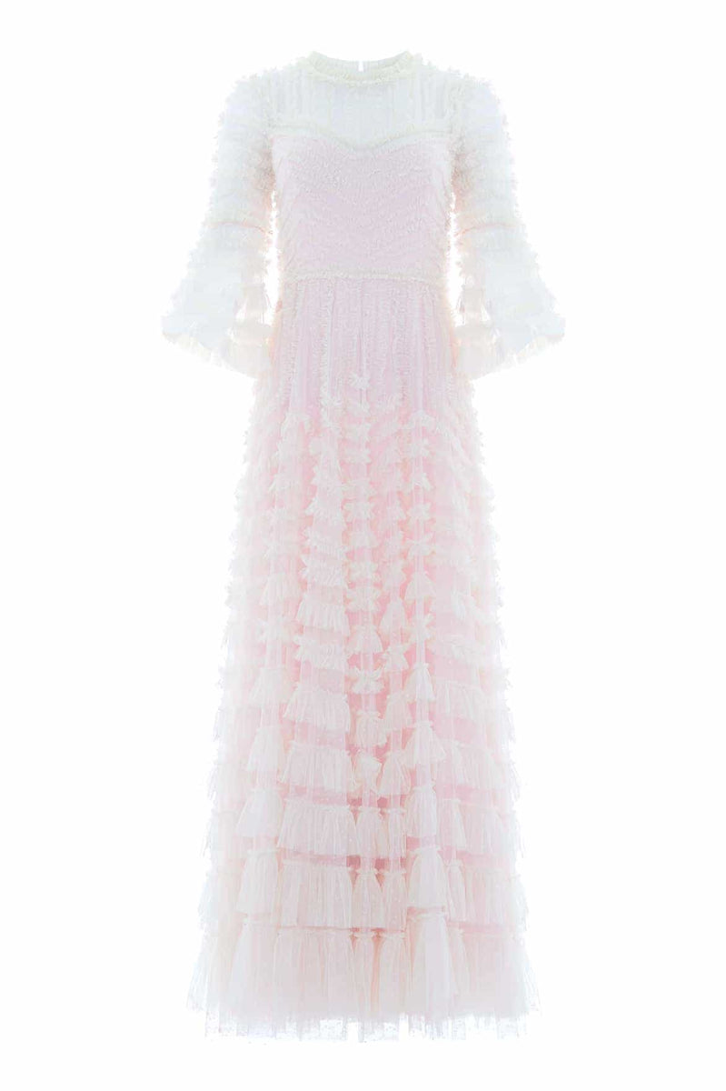 La Vie En Rose Round Neck Gown – Pink | Needle & Thread