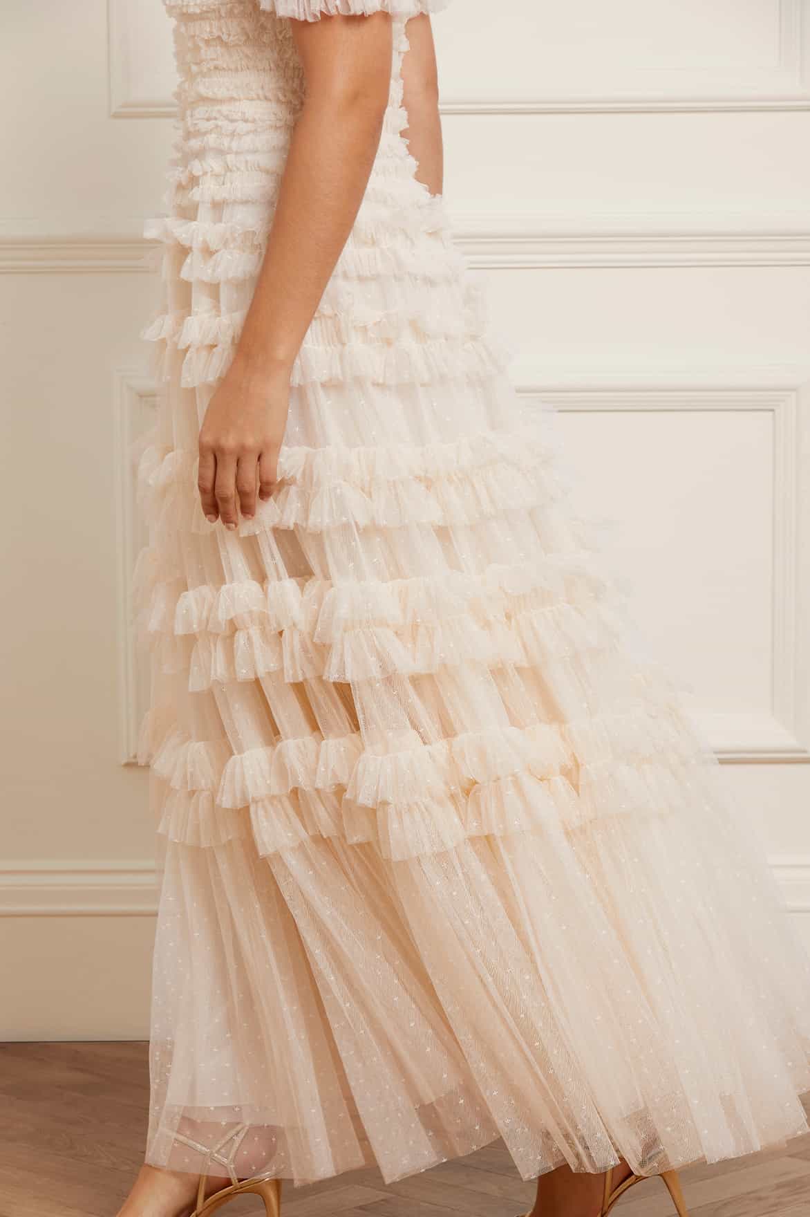 Lisette Ruffle Off Shoulder Gown