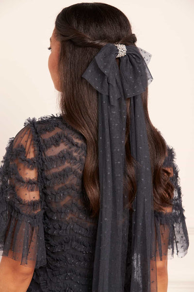 Long Tulle Hair Bow