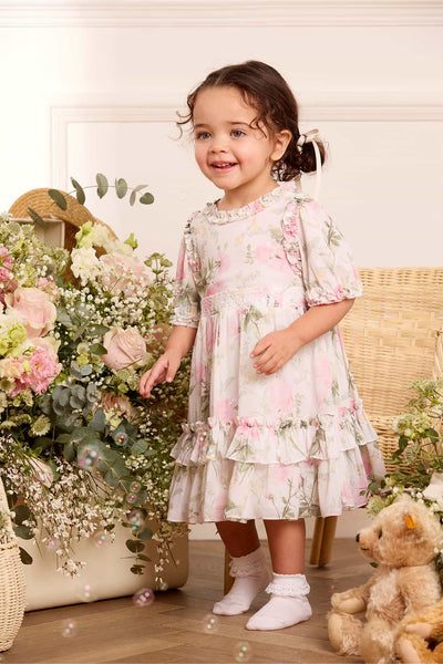 Rose Chiffon Smocked Baby Dress
