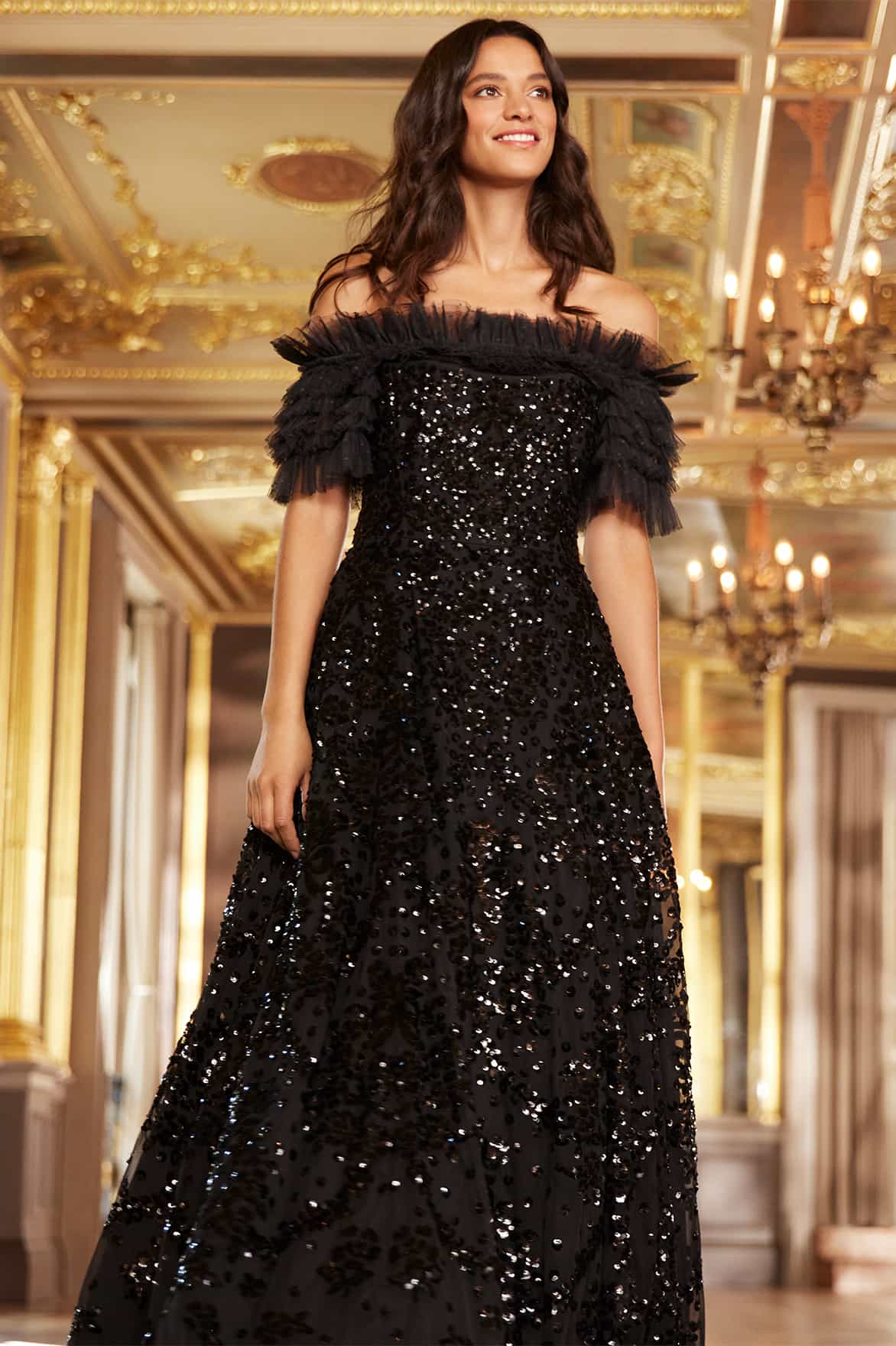 Off The Shoulder A-line Lace Wedding Dress With High Slit. | Kleinfeld  Bridal