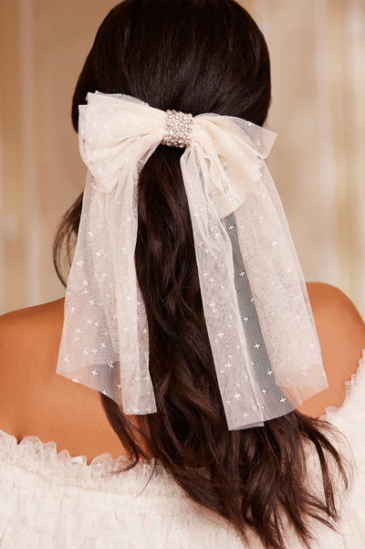 Short Tulle Hair Bow