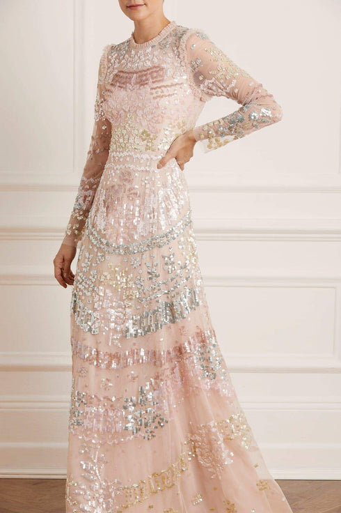 Angeline Sequin Gown - Pink