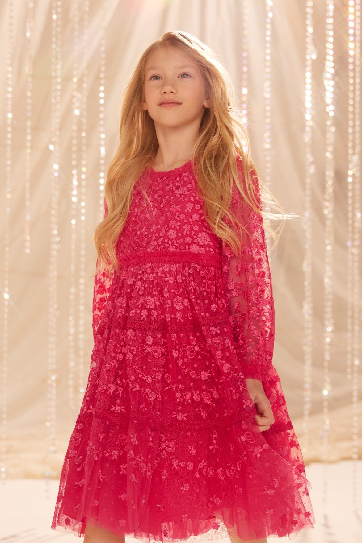 Celestia Ribbon Kids Dress – Pink | Needle & Thread