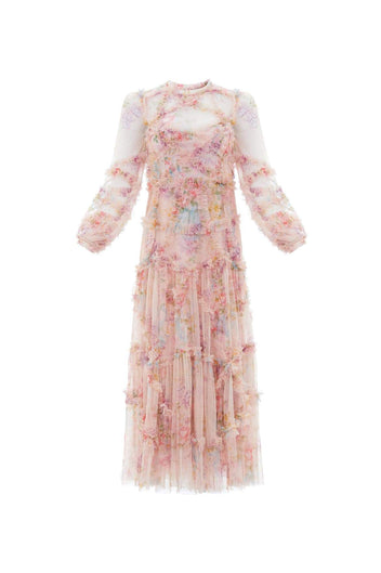 Floral Diamond Ruffle Ballerina Dress – Multi | Needle & Thread